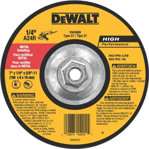 DEWALT (1-Abrasive) DW4999 7-Inch X 1/4-Inch X 5/8-Inch 11 Metal GP