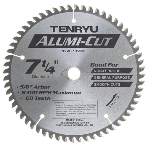 TENRYU AC-18560D 7-1/4In Alumi-Cut Saw Blade