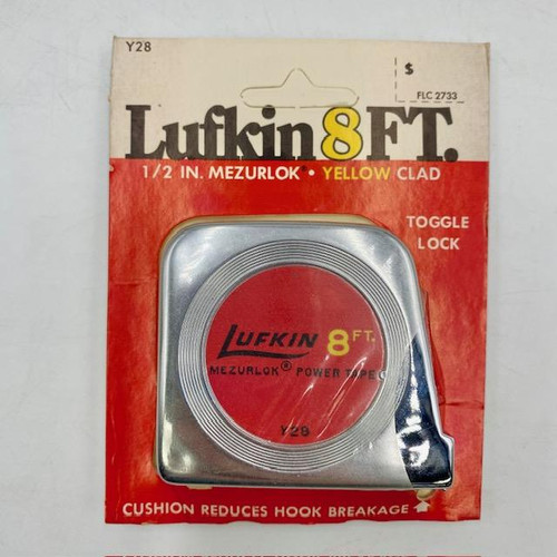 VINTAGE LUFKIN 1/2" x 8' MEZURLOK POWER TAPE - Y28