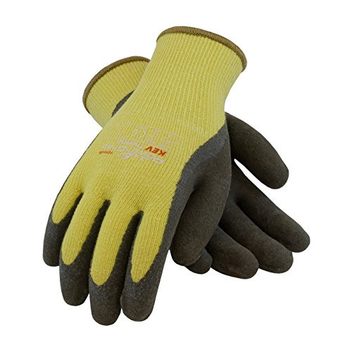 Cordova Cor-Grip Gray Polyester / Cotton Grip Gloves with Blue Crinkle  Latex Palm Coating - Large - 12/Pack