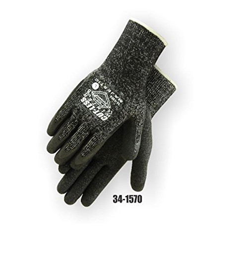 Majestic Glove 34-1570/L Industrial Gloves, Dyneema, Latex Palm, Lined, Level 5, Large, Black (Pack of 12)