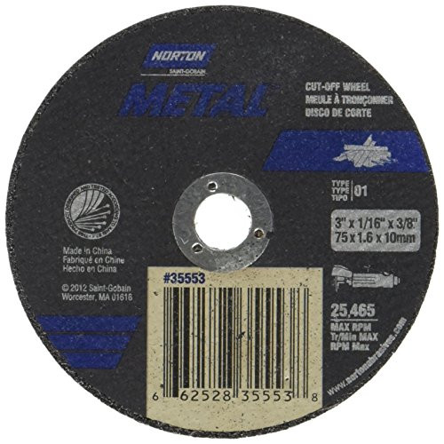 Norton Cut-Off Wheels 3" X 1/16" X 3/8" - Metal Cutting