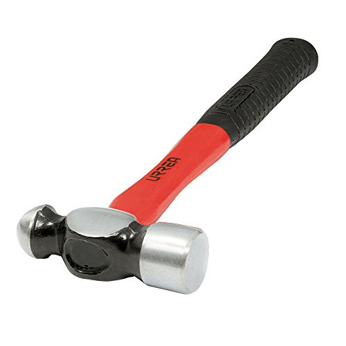 URREA Ball Pein Hammer - 16oz Striking Tool with Forged and Machined Head & Ergonomic Fiberglass Handle - 1316FV