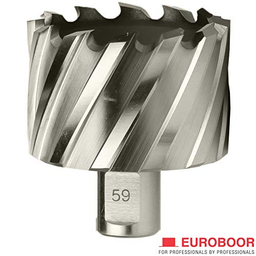 EUROBOOR Annular Cutter - 11/16" Diameter HSS Cutter & Pin with 1" Cut Depth & Weldon Shank - HCS11/16