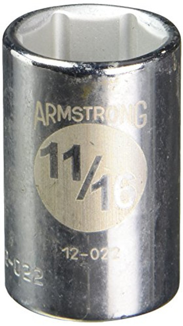 Armstrong 12-022 1/2-Inch Drive 6 Point Standard Socket, 11/16-Inch