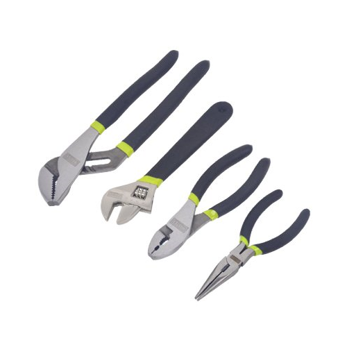 Master Mechanic 213169 4-Piece Pliers & Adjustable Wrench Set