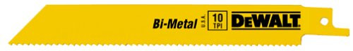 DEWALT DW4845-2 6-Inch 10/14 TPI Straight Back Bi-Metal Reciprocating Saw Blade (2-Pack)