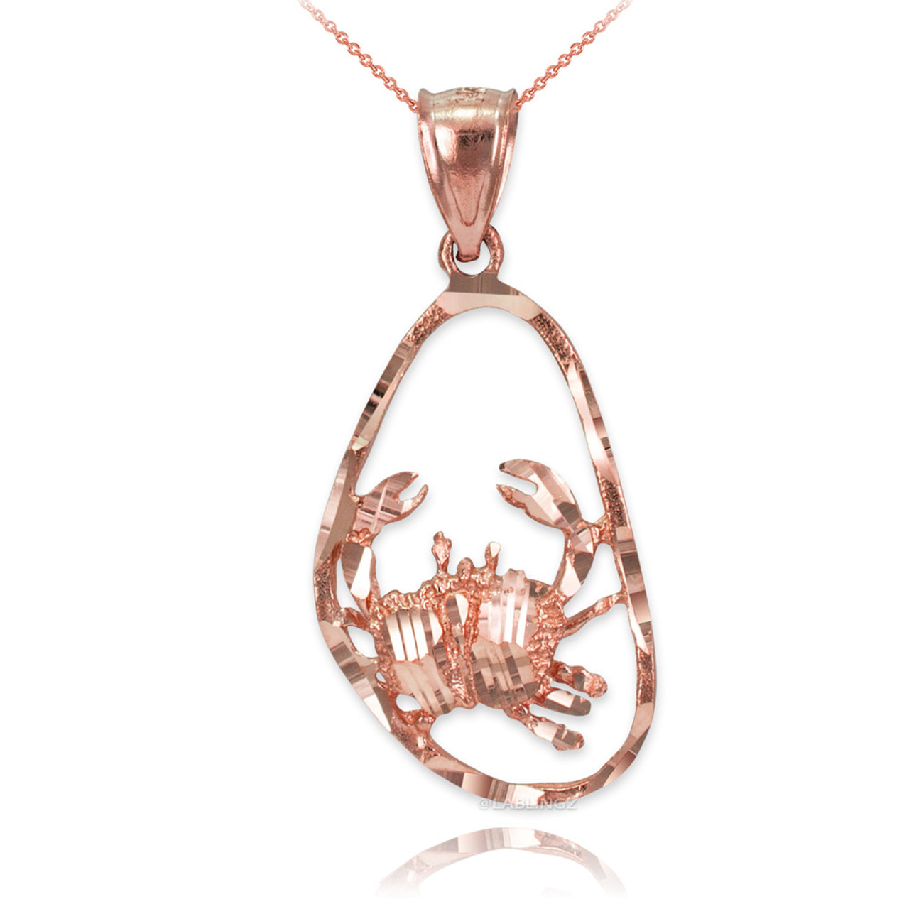 Rose Gold Cancer Zodiac Sign DC Pendant Necklace