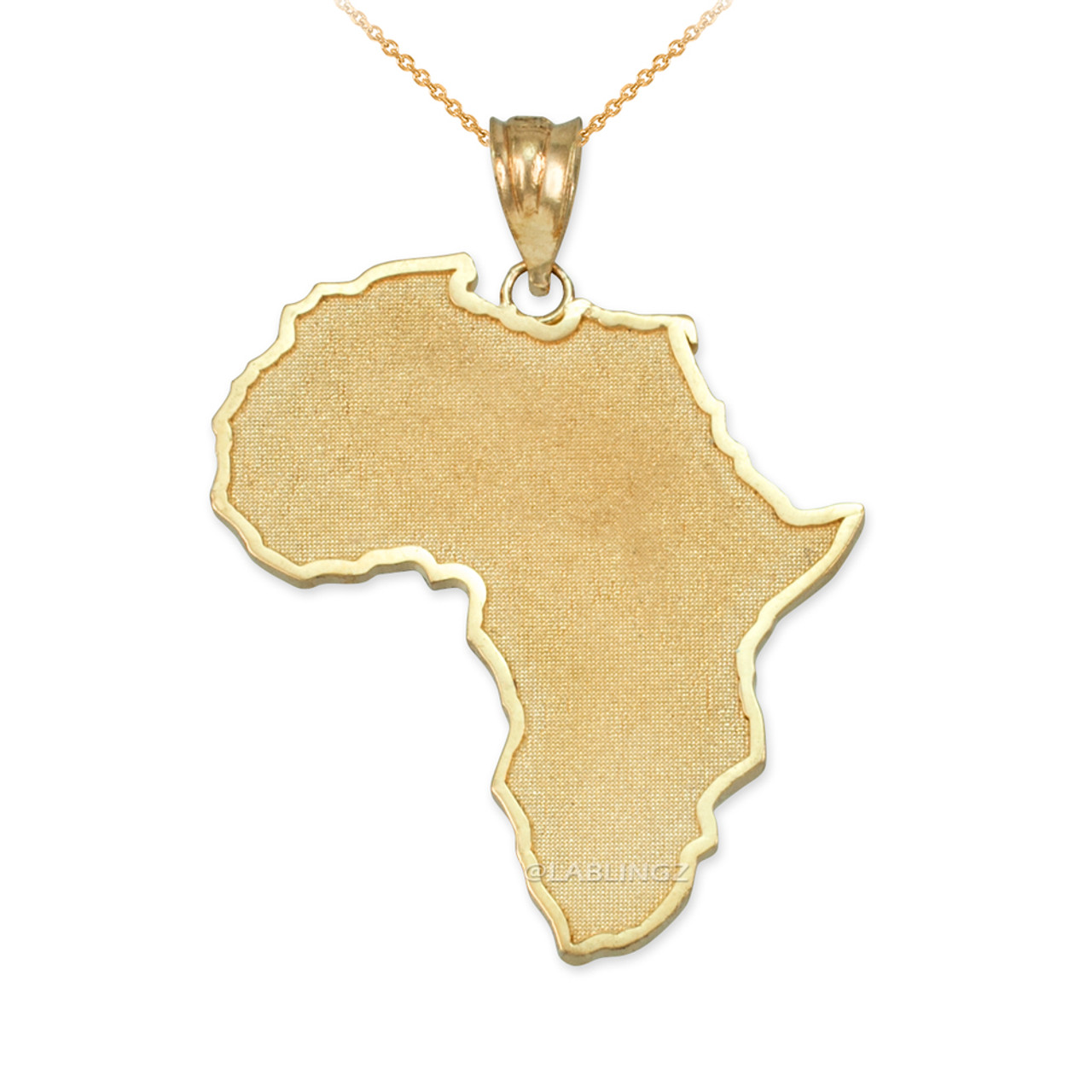 Gold Africa Map Pendant Necklace