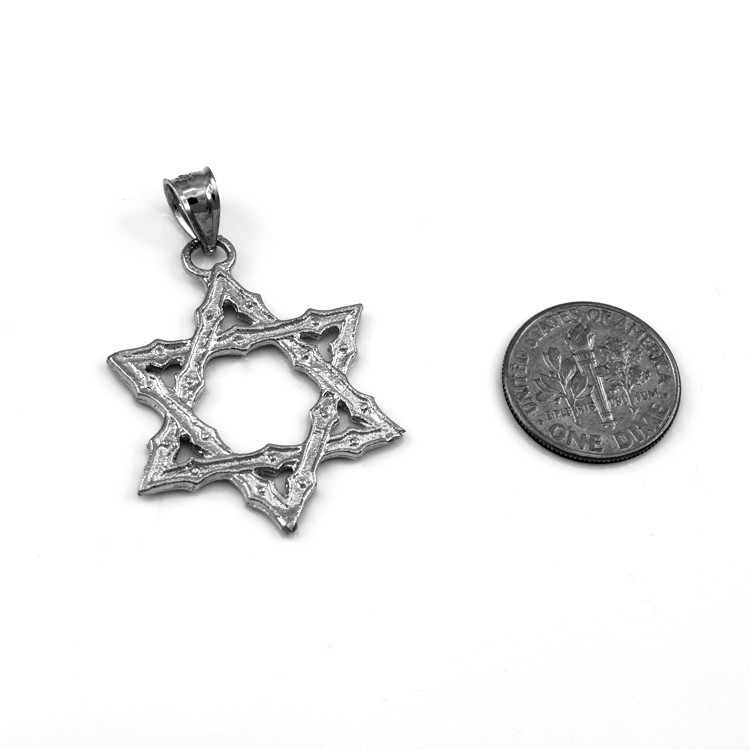 10k Rose Gold Reversible Star Of David Pendant - Small Jewish Symbol Necklace, 1 Inch - View #6