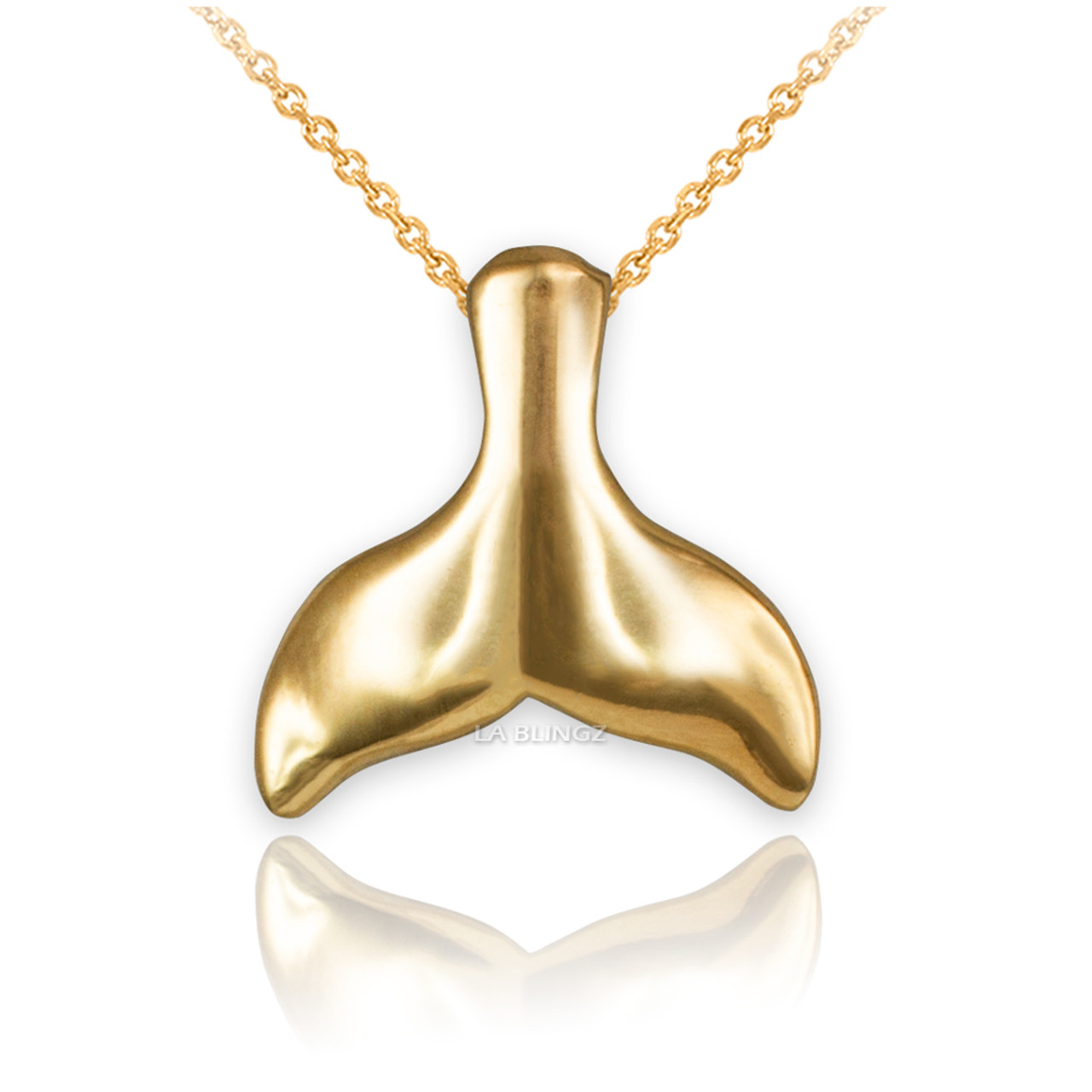 LA BLINGZ 14K Polished Rose Gold Whale Tail Necklace (16) : Clothing, Shoes  & Jewelry - Amazon.com