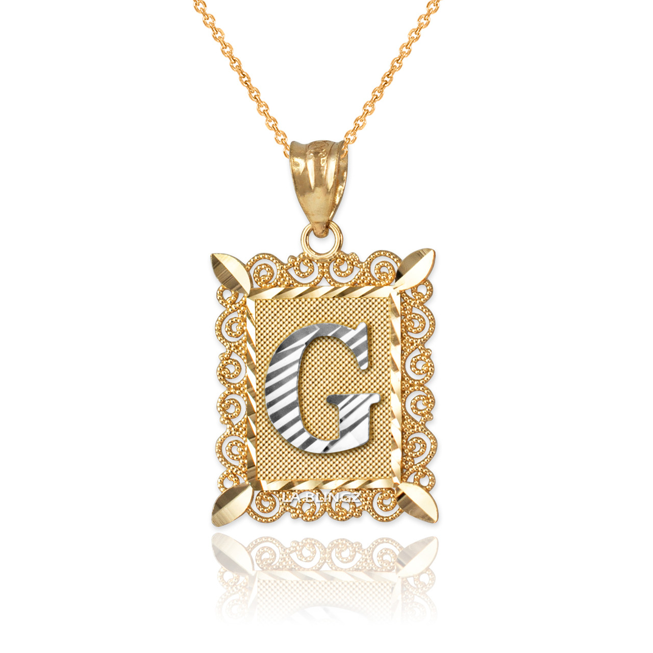 Vraj india G name letter Diamond Pendant locket chain with ring for girls &  women Gold-plated Beads Alloy Pendant Price in India - Buy Vraj india G  name letter Diamond Pendant locket