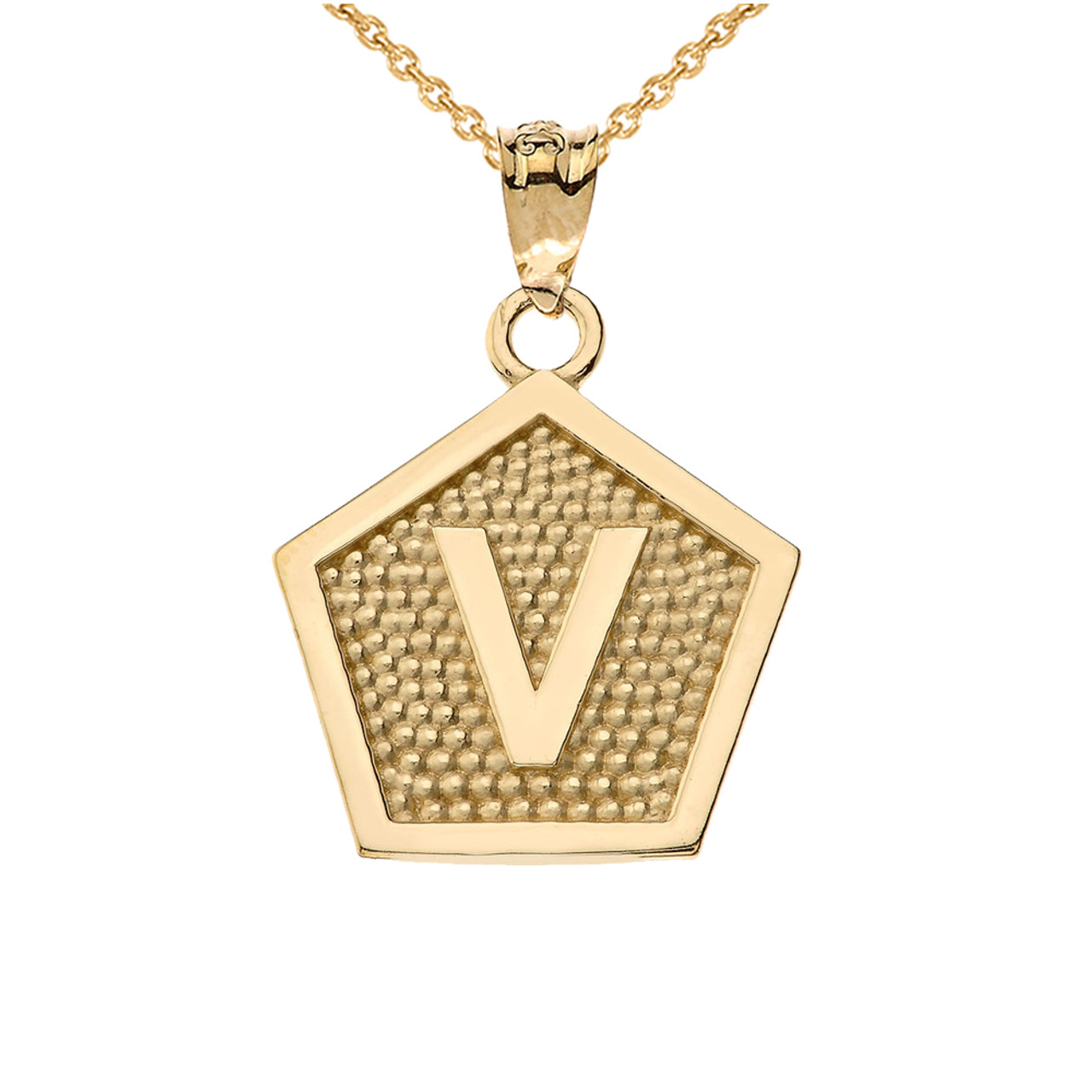 Letter V Necklace - Etsy