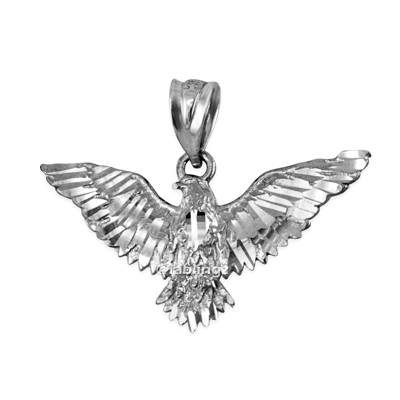 Sterling Silver Falcon Eagle DC Pendant Necklace