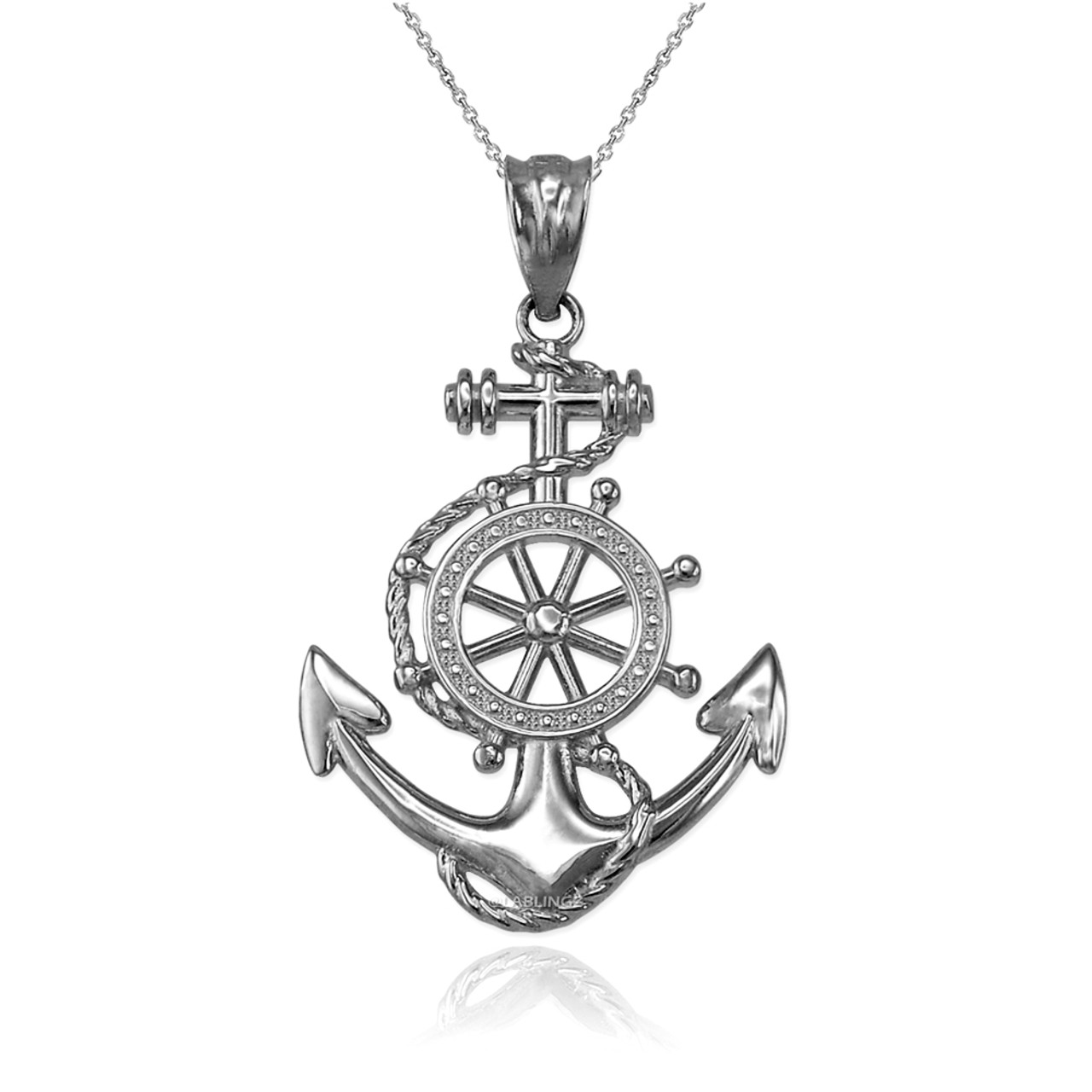 Cushion Cut Nautical Necklace | Beach Sand Sterling Silver Necklaces