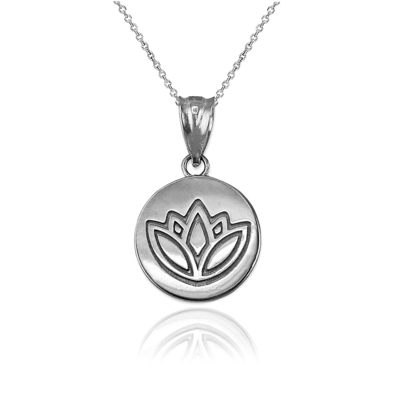 Prime and Pure Open Lotus Flower Charm Necklace Pendant in 925 Sterlin |  Prime and Pure