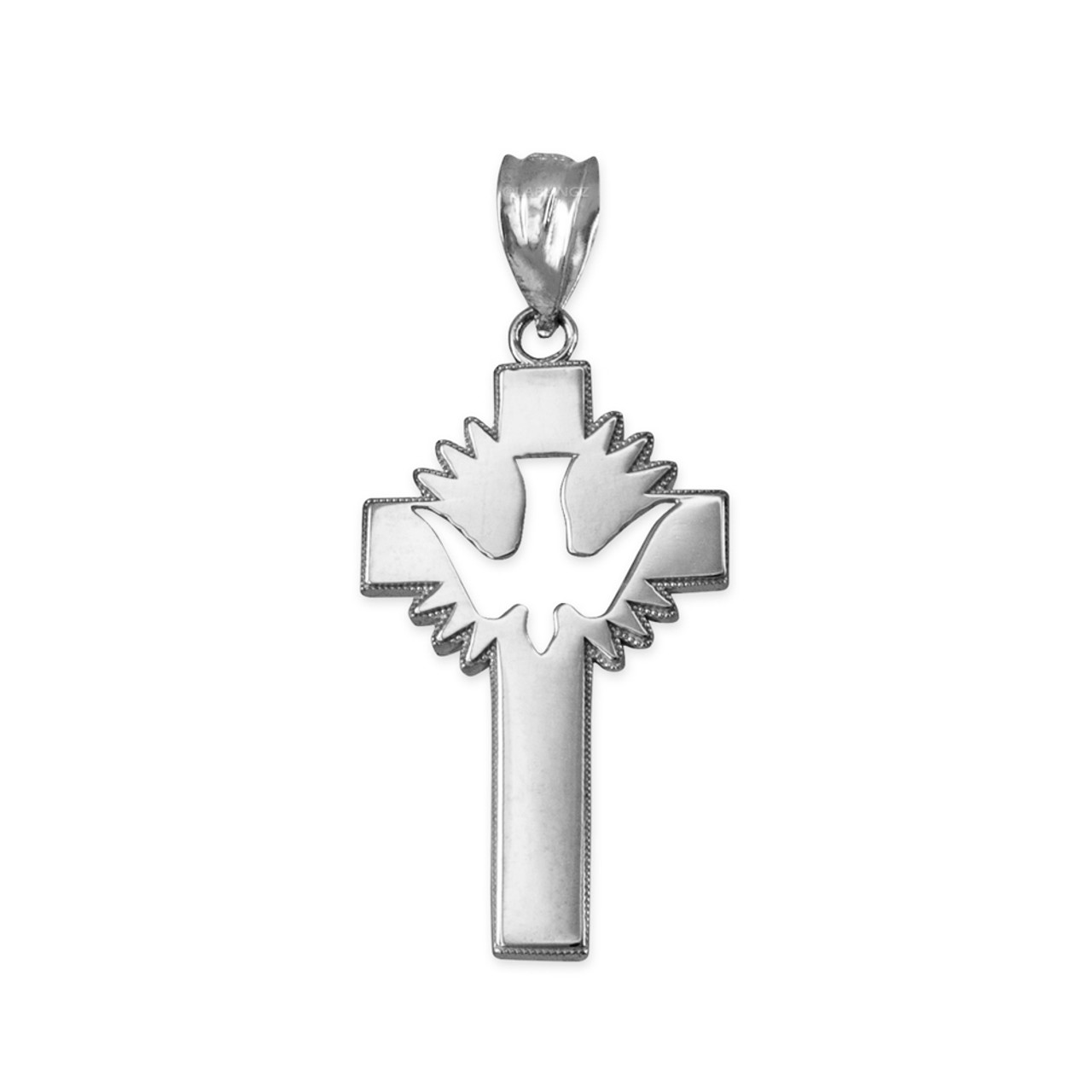 Vintage Sterling Silver Holy Cross & Dove Pendant - Yourgreatfinds