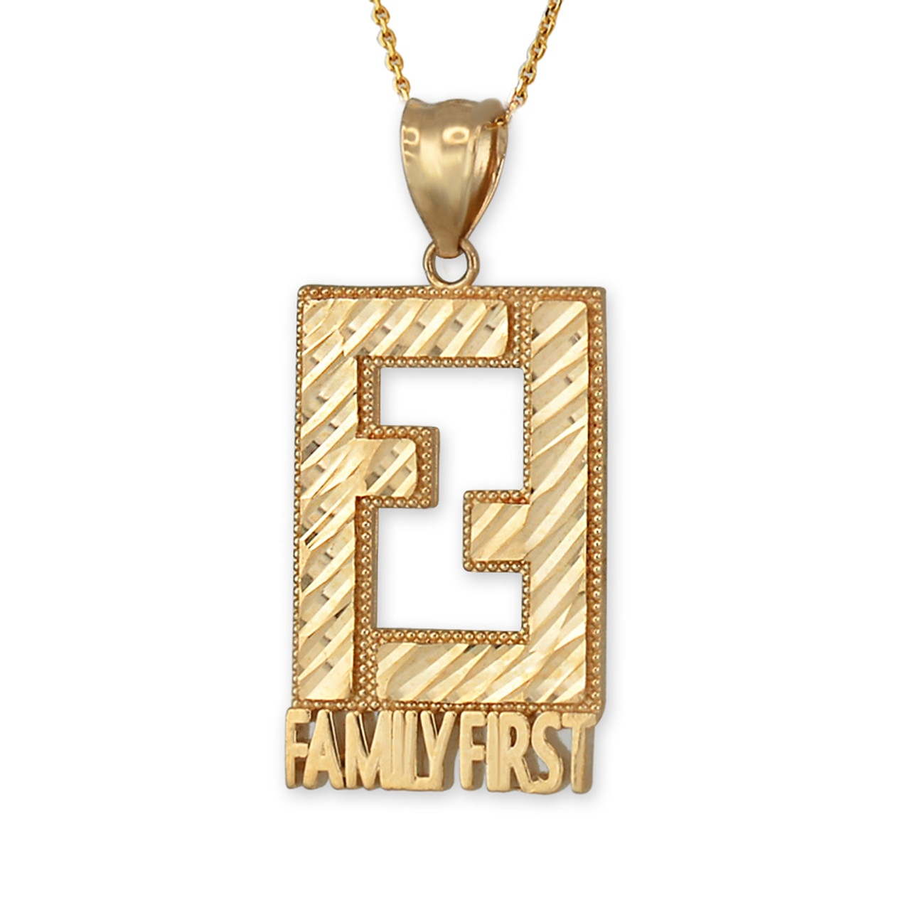 MOISSANITE 925 Silver / Gold Family Forever 4EVER Iced Hip Hop Necklace  Pendant