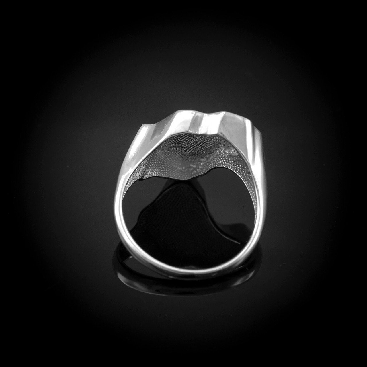 White Gold Africa Map Statement Ring