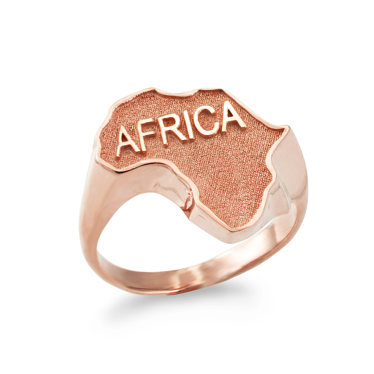 Rose Gold Africa Map Statement Ring
