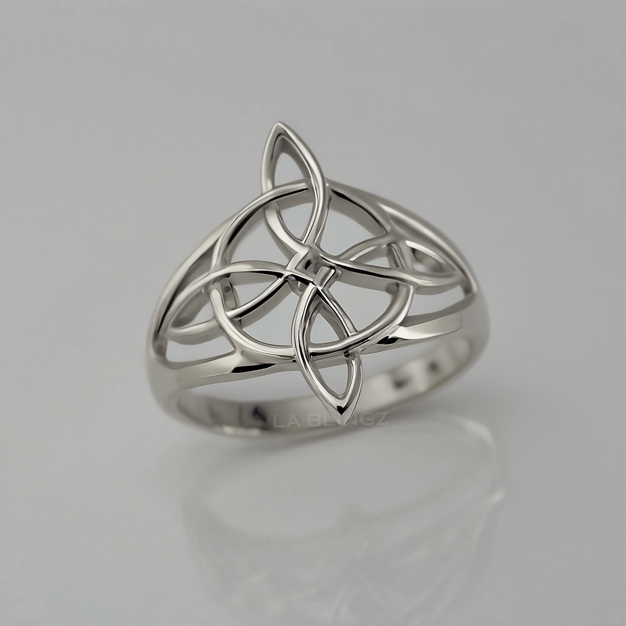 Sterling Silver Celtic Trinity Knot Openwork Triquetra Ring | LA Blingz