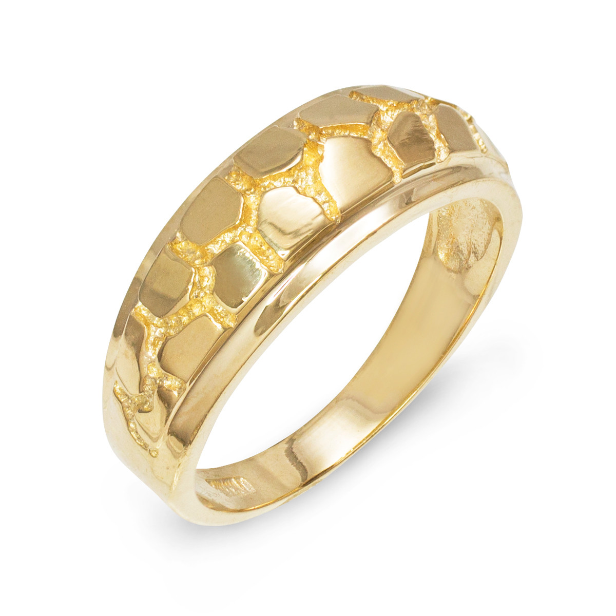 Gold Nugget Wedding Band Nugget Rings - Main Image
