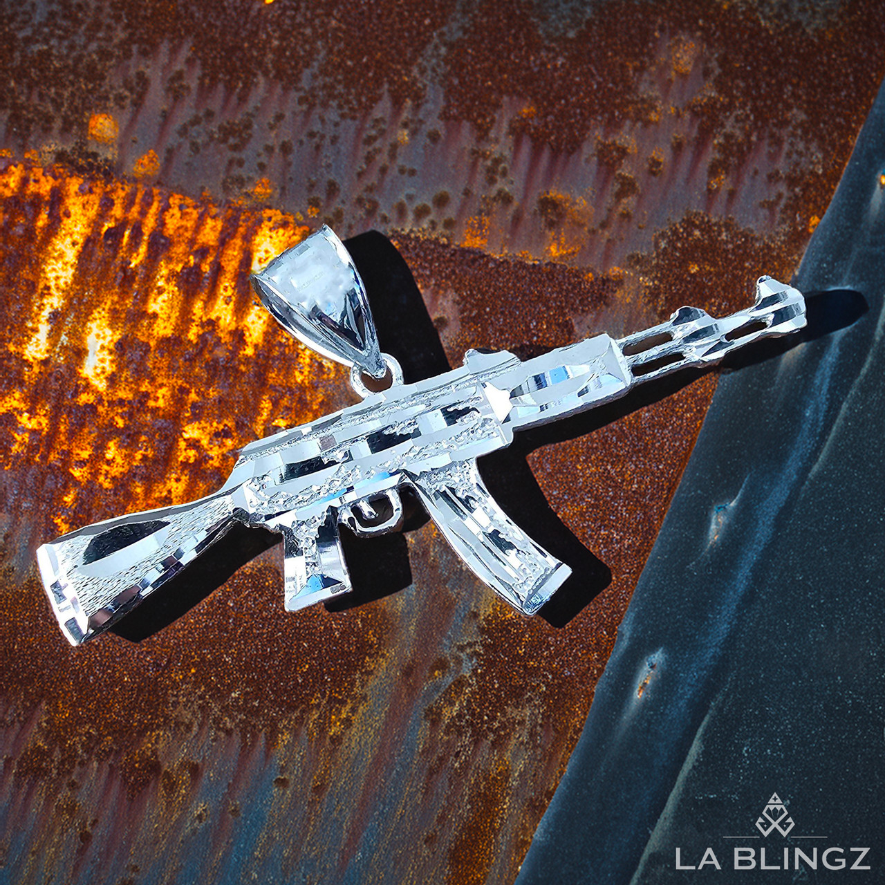 AK様 ネックレス 2 Solid Sterling Silver AK-47 Pendant Necklace
