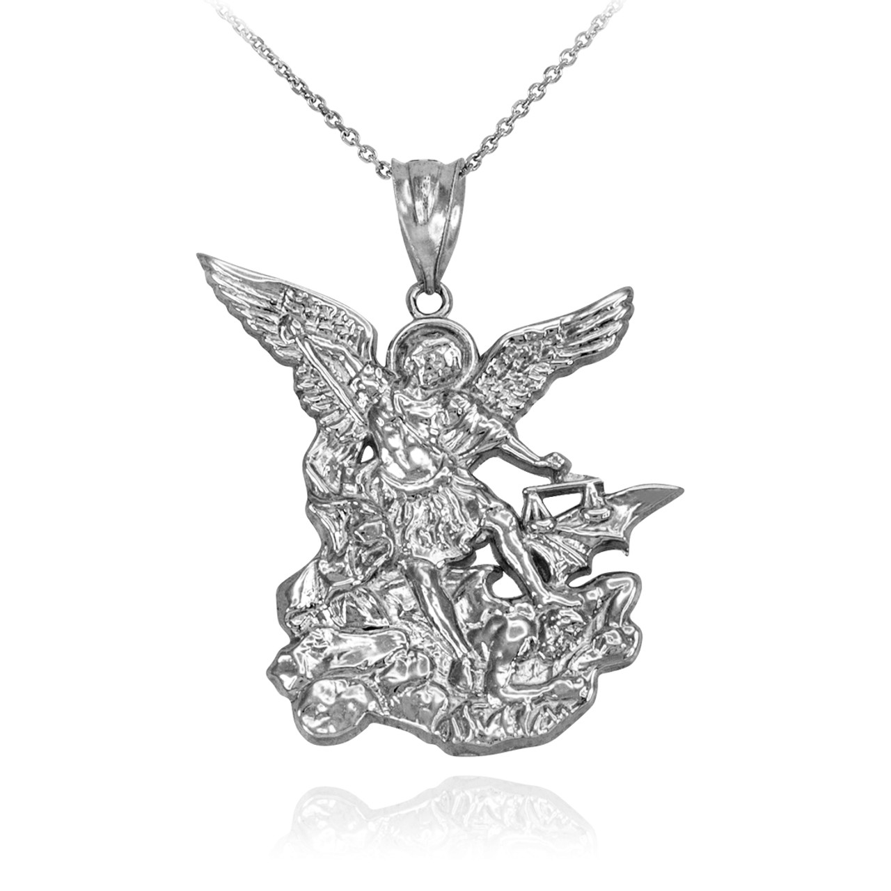 ST MICHAEL NECKLACE Archangel Protect Me Saint Shield Protection Pendant |  eBay