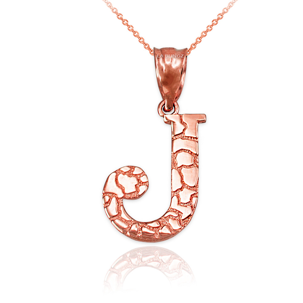 9mm Rose Gold Plated Letter J Charm main image 0