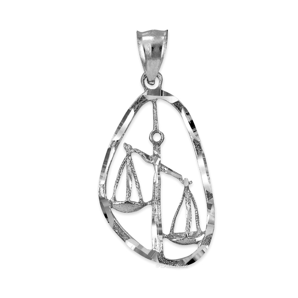 SECRET BOX_Sterling Silver Dipped CZ Libra Zodiac Sign Pendant Necklace main image 0