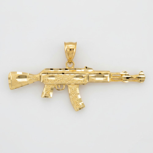 Solid Gold AK-47 DC Pendant