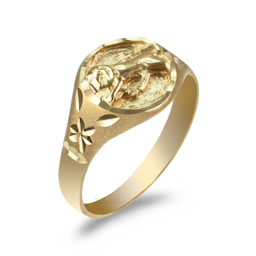 gold leo ring for women