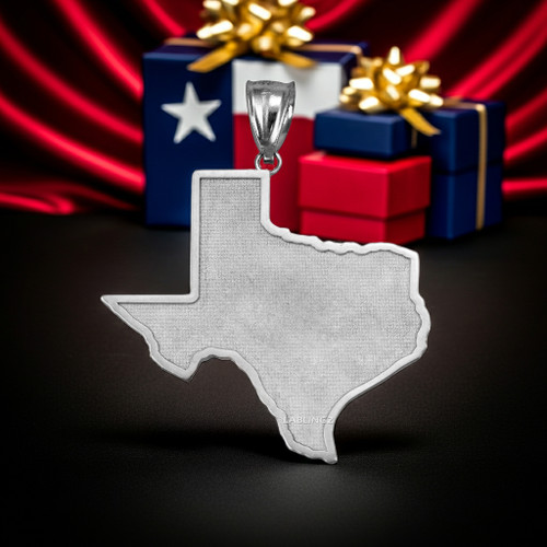 Sterling Silver Texas State Map Pendant