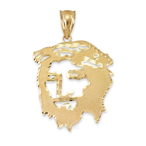 Yellow Gold Jesus Face DC Pendant (S/L)