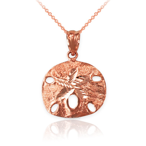 Rose Gold Sand Dollar DC Charm Necklace