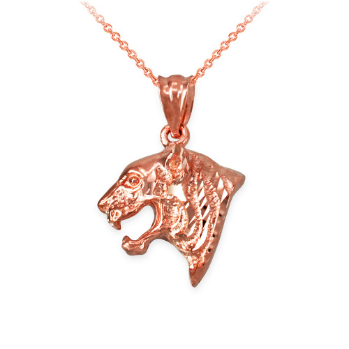 Rose Gold Tiger Head DC Charm Necklace