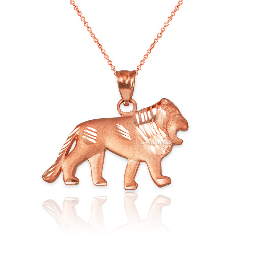 Rose Gold Matte DC Lion Pendant Necklace