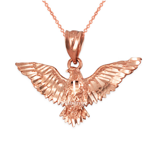 Rose Gold Falcon Eagle DC Pendant Necklace