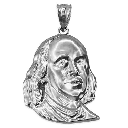 White Gold Benjamin Franklin Pendant (S/M/L)