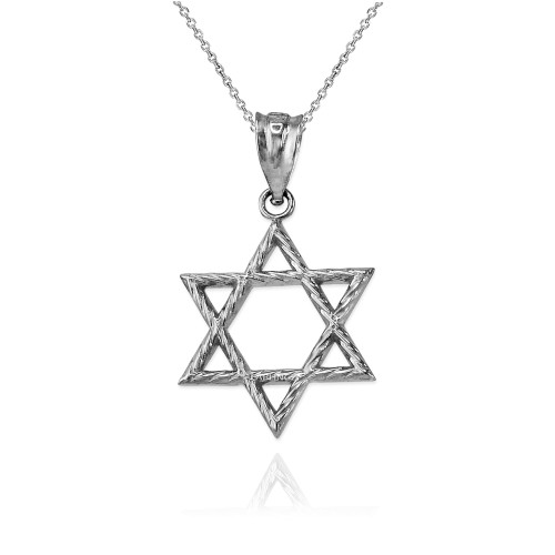 Sterling Silver Star of David Charm Necklace