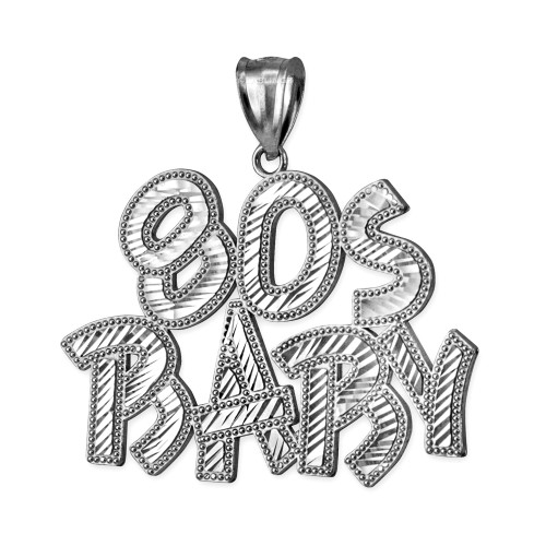 White Gold 80S BABY Hip-Hop DC Pendant