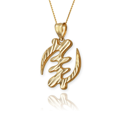 Gold African Adinkra Gye Nyame DC Pendant Necklace