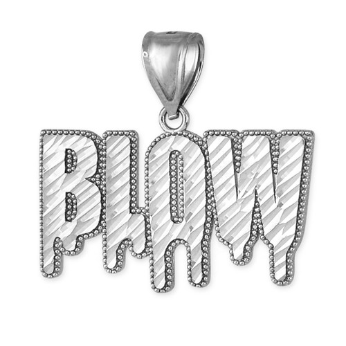 Sterling Silver Dripping BLOW Hip-Hop DC Pendant