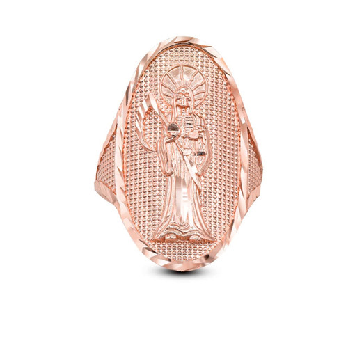 Rose Gold Santa Muerte Oval Ring