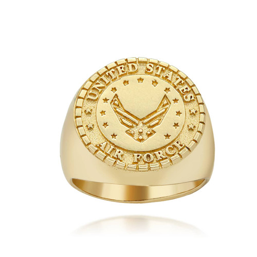 Yellow Gold United States Air Force Seal Freedom Eagle Ring