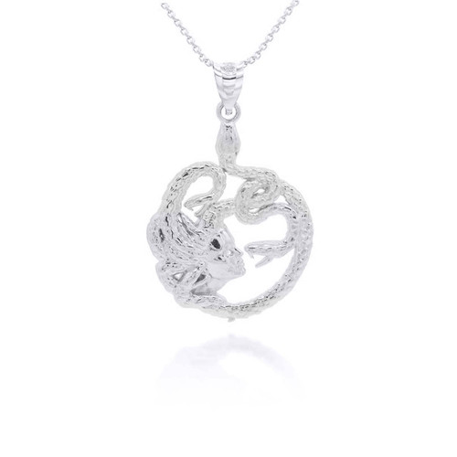 Sterling Silver Greek Myth Medusa Divine Power of Femininity Pendant Necklace