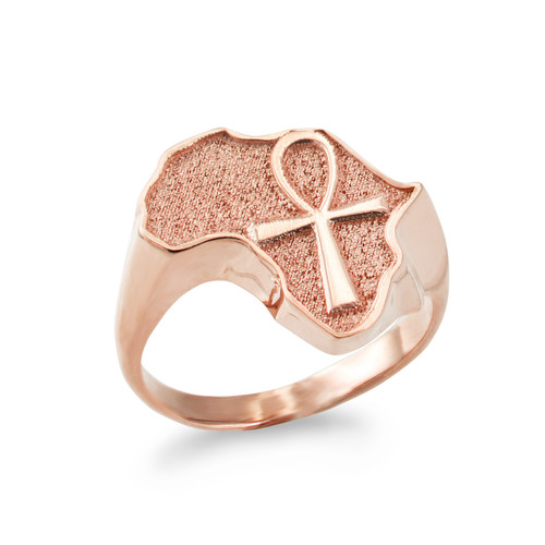 Rose Gold Egyptian Ankh Africa Ring