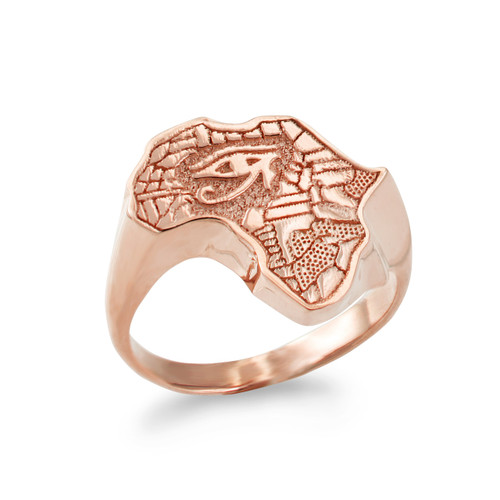 Rose Gold Egyptian Eye of Horus Africa Ring