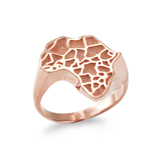 Rose Gold African Continent Ring