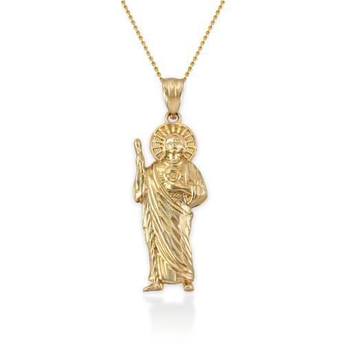 Yellow Gold Saint Jude Pendant Necklace